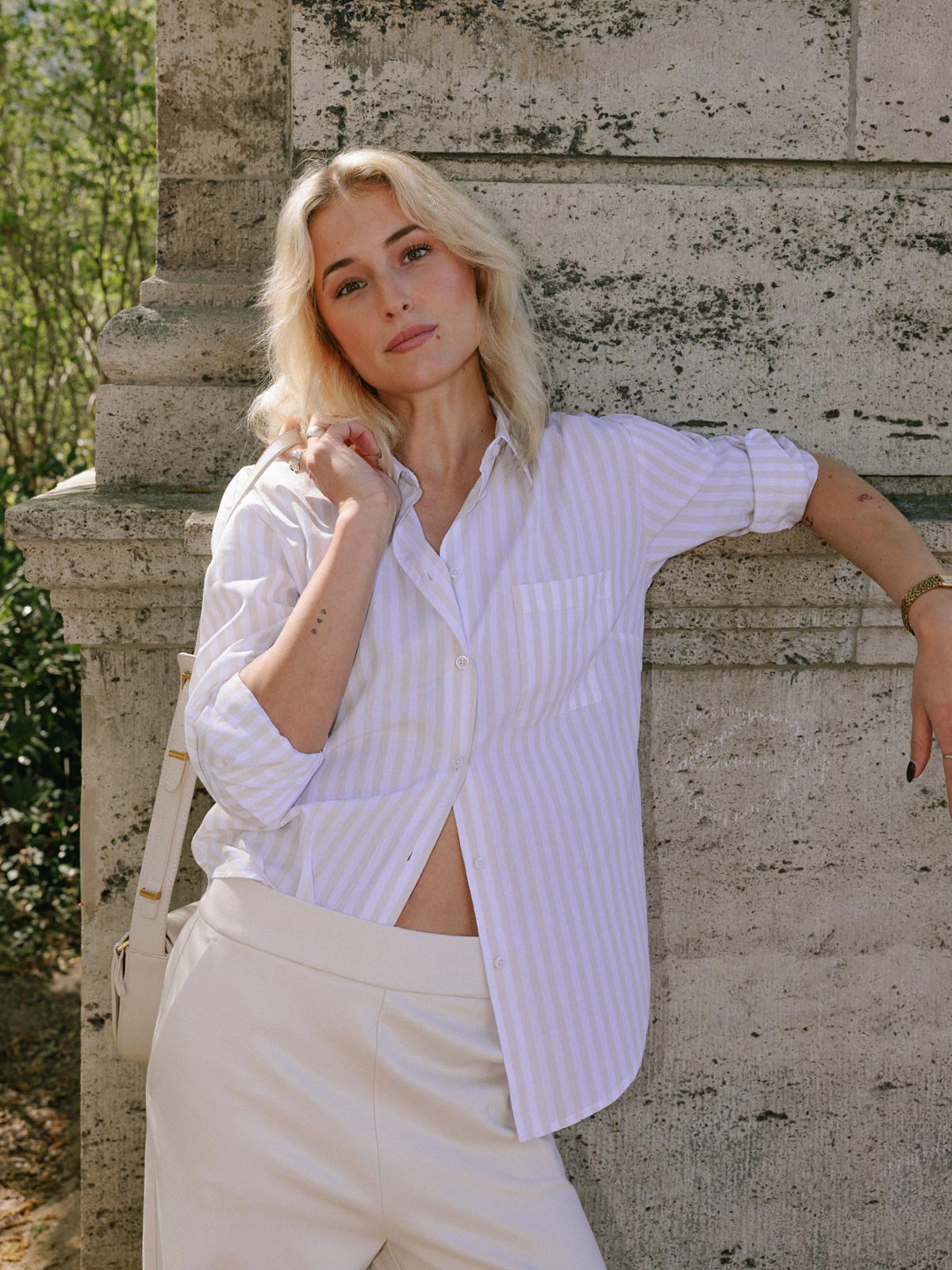 Stripe Moonbeam/White