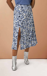 Sienna Long Skirt in Blue Big Floral